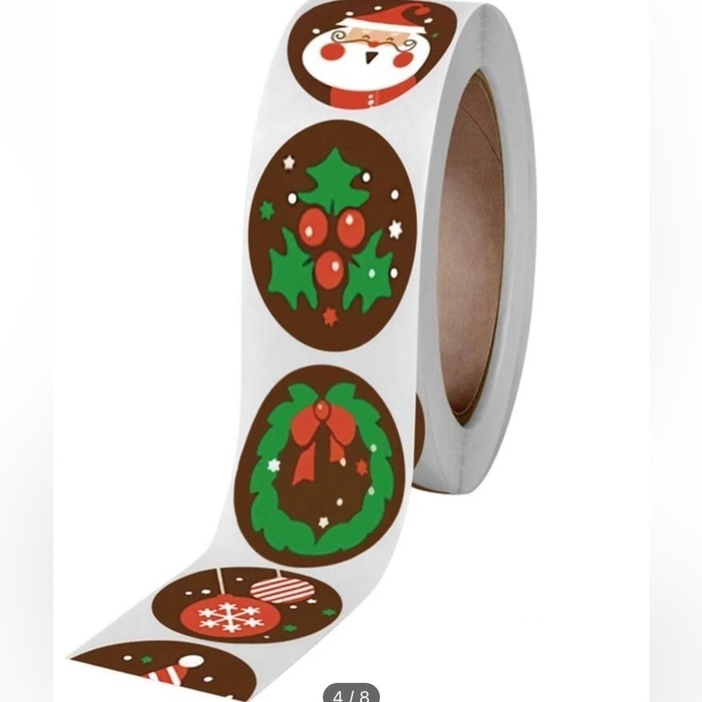 500pcs/roll 1 Inch Christmas Cartoon Pattern Gift Decoration Stickers